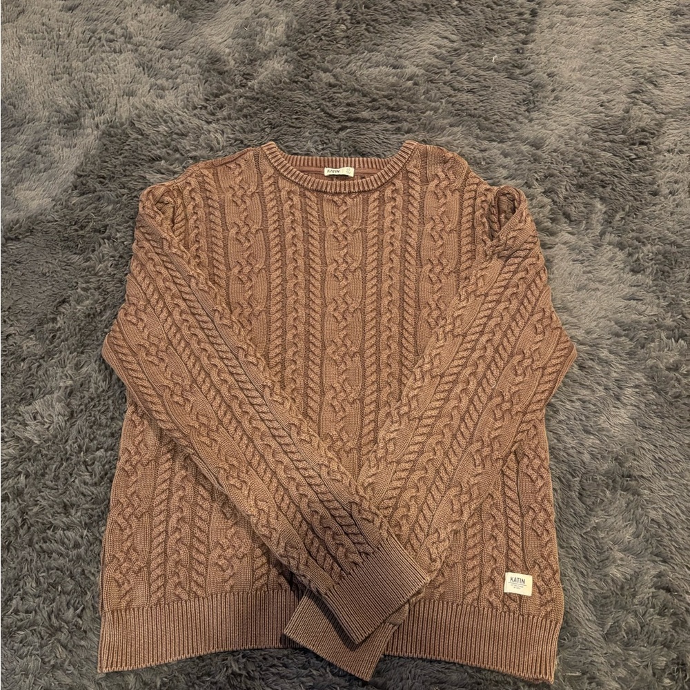 Men’s Katin Brown Cable Knit Sweater